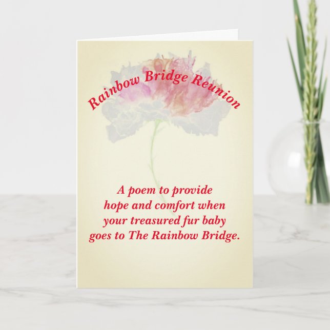 Tarjeta Poema: Consuelo por pérdida de Mascotas; FLST, dob (Anverso)