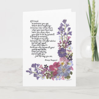 Tarjeta Poema de amistad