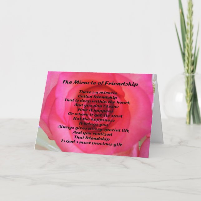 Tarjeta Poema de amistad (Anverso)