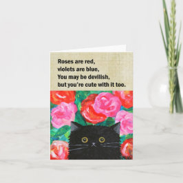 Tarjeta Poema de amor gracioso Día de San Valentín gato ne