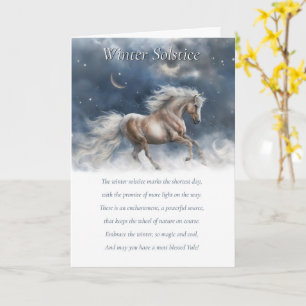 Tarjeta Poema de bendición de Yule del solsticio de invier