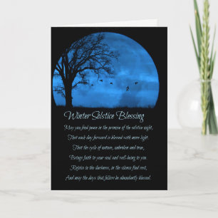Tarjeta Poema de bendición del solsticio de invierno Luna