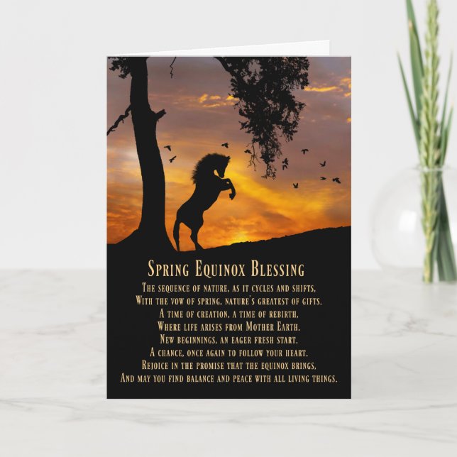 Tarjeta Poema de bendición equinoccio de primavera de caba (Anverso)