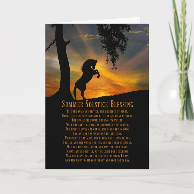 Tarjeta Poema de bendiciones del solsticio de verano del c (Anverso)