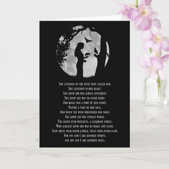 Tarjeta Poema De Cumpleaños Feliz Inspirado En Wicca Con R (Orquídea)