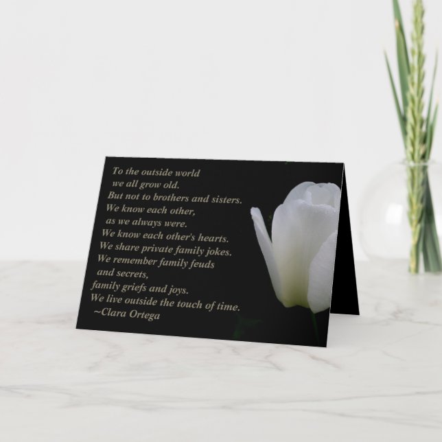 Tarjeta Poema de cumpleaños hermano/hermana (Anverso)