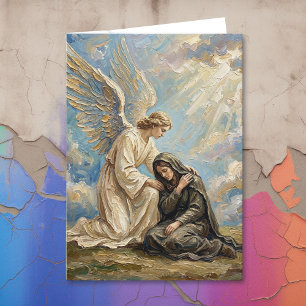 Tarjeta Poema de duelo en simpatía Ángel cuidando de ti