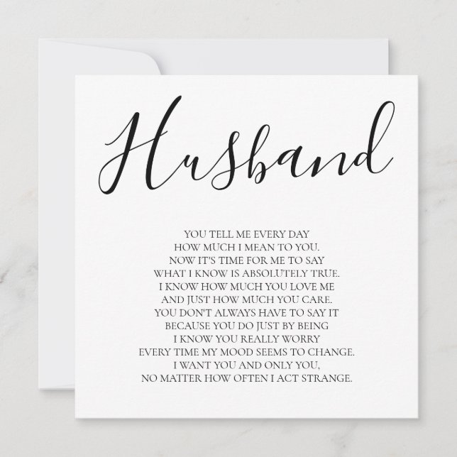 Tarjeta Poema de esposo de esposa (Anverso)