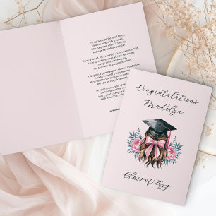 Tarjeta Poema de graduación de felicitación Gorra de gradu
