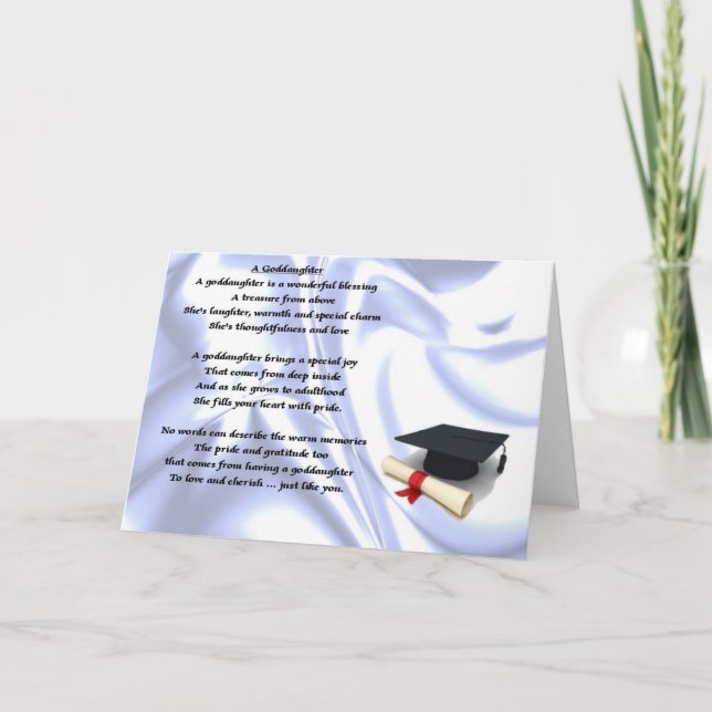 Tarjeta Poema de la ahijada graduada (Anverso)