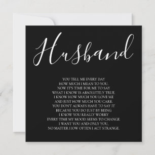 Tarjeta Poema de la esposa del marido negro
