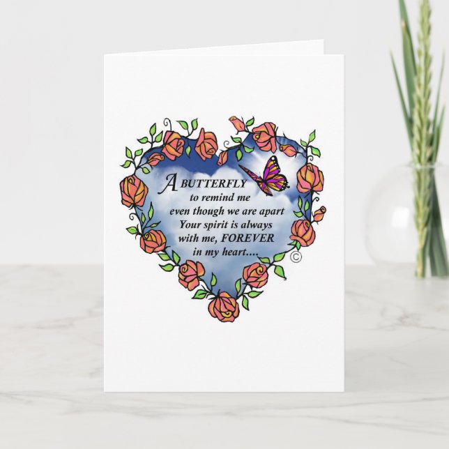 Tarjeta Poema de mariposa conmemorativo (Anverso)