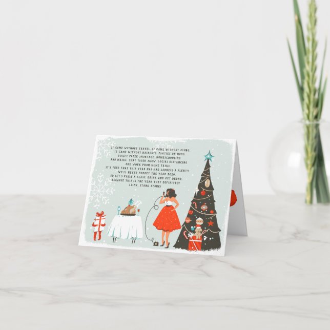 Tarjeta Poema de Navidades de cuarentena de vacaciones ilu (Anverso)