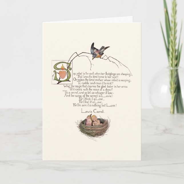 Tarjeta Poema de Nursery de Lewis Carroll (Anverso)