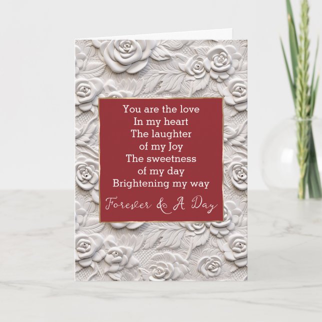 Tarjeta Poema de White Roses Forever (Anverso)