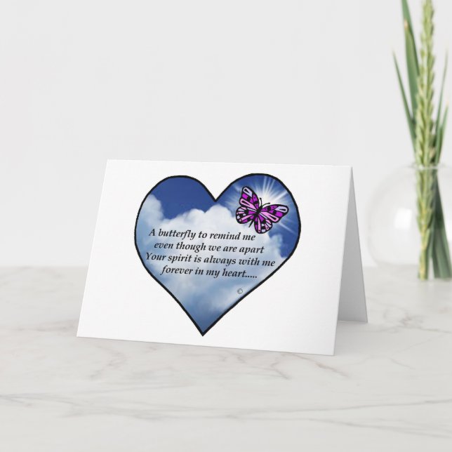 Tarjeta Poema del corazón de mariposa (Anverso)