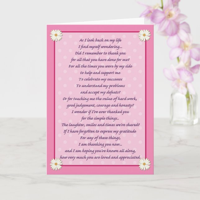 Tarjeta Poema del Día de la Madre (Orquídea)