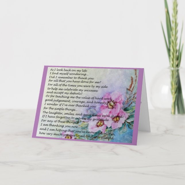 Tarjeta Poema del Día de la Madre (Anverso)