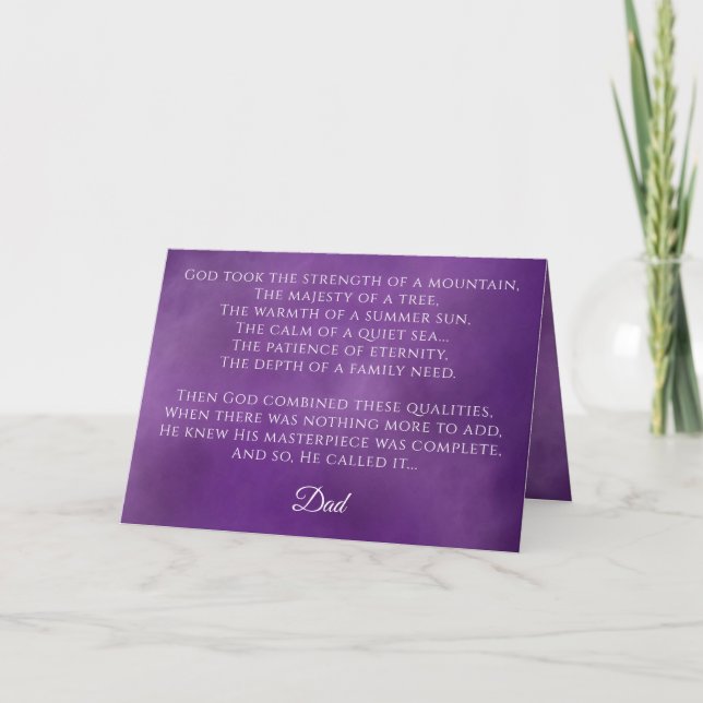 Tarjeta Poema del Día del Padre Feliz (Anverso)