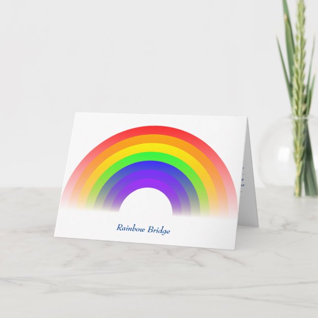 Tarjeta Poema del puente arcoiris por pérdida de Mascotas (Anverso)