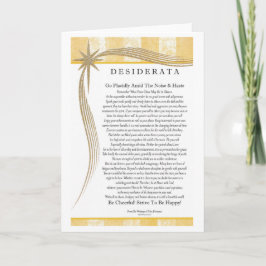 Tarjeta Poema Desiderata Diseñador Estrella de Oro