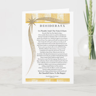 Tarjeta Poema Desiderata Diseñador Estrella de Oro