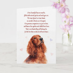 Tarjeta Poema espiritual del cielo Setter Irlandés simpatí