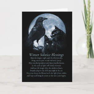 Tarjeta Poema Espiritual del Solsticio de Invierno Cuervos