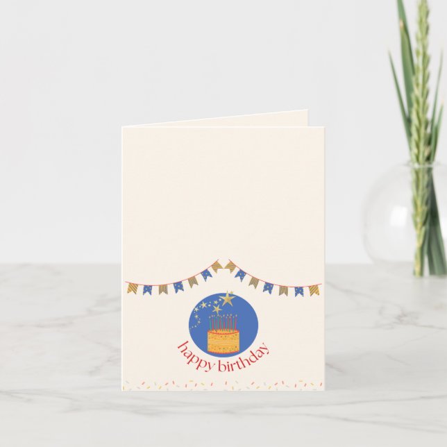 Tarjeta Poema gracioso para el cumpleaños de la madre (Anverso)