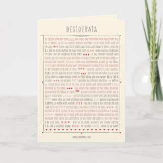 Tarjeta Poema Inspirador de Desiderata