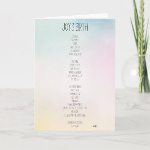 Tarjeta Poema Inspirador del Nacimiento de Joy