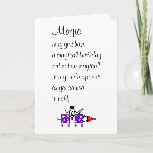 Tarjeta Poema Magic A Funny Happy Birthday (Anverso)