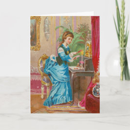 Tarjeta Poema motivador victoriano "Si uno prueba ser débi