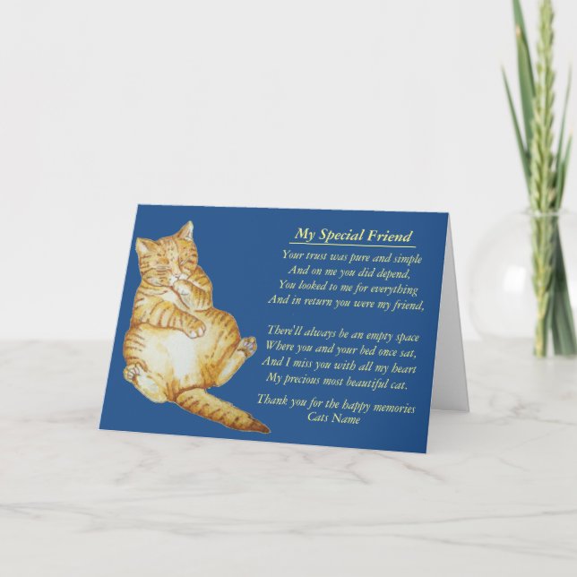 Tarjeta poema original de solidaridad con el gato y el mas (Anverso)