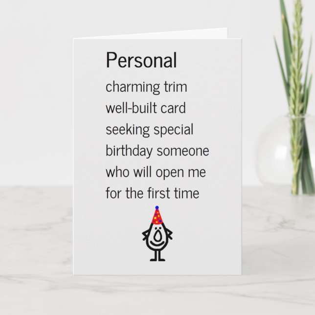 Tarjeta Poema personal de cumpleaños feliz (Anverso)