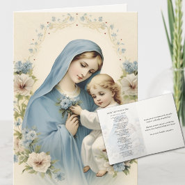 Tarjeta Poema religioso de la "encantadora dama vestida de
