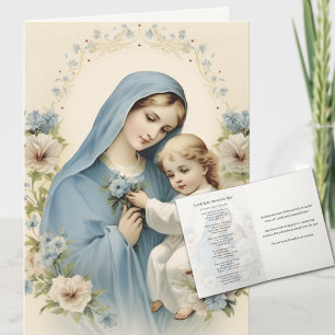 Tarjeta Poema religioso de la "encantadora dama vestida de