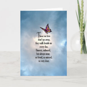 Tarjeta Poema "tan querido" de mariposa