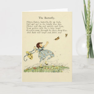 Tarjeta Poema vintage - La mariposa,