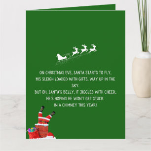 Tarjeta Poemas Divertidos de Navidad sobre Santa Claus de