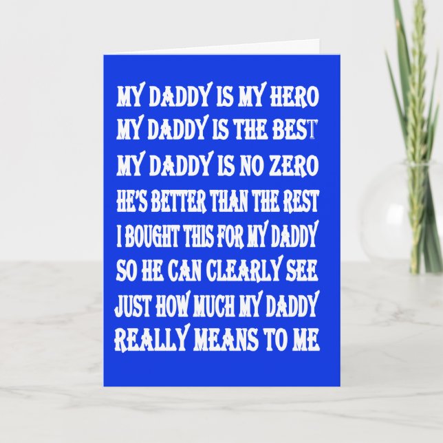 Tarjeta Poemas para papá en el día del padre (Anverso)