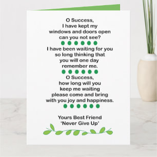 Tarjeta Poesía de Éxito Inspiradora Motivacional