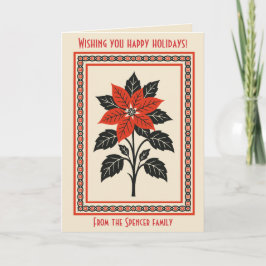 Tarjeta Poinsettia Flower Nordic Christmas Minimal Style