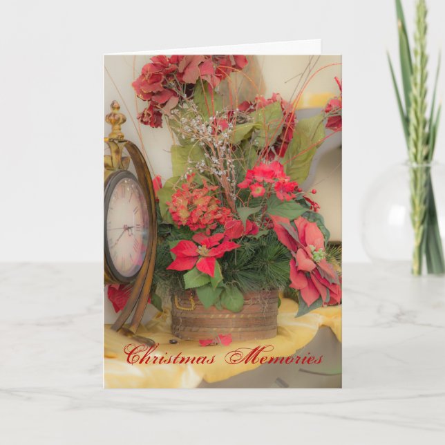 Tarjeta Poinsettia para Recuerdos navidades (Anverso)