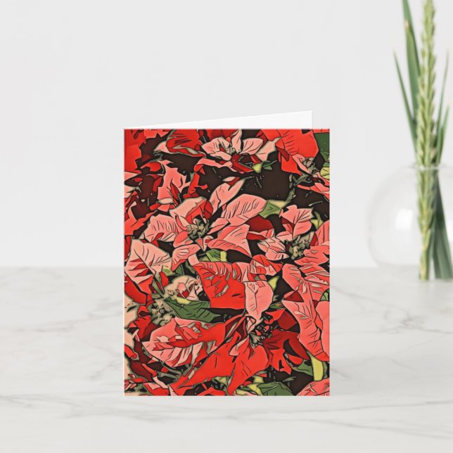 Tarjeta Poinsettias (Anverso)