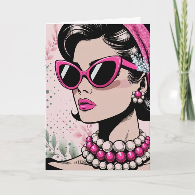 Tarjeta Poised Chic Coutere Cumpleaños  (Anverso)