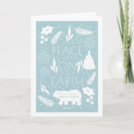 Tarjeta Polar Bear Blue Business Holiday para Navi