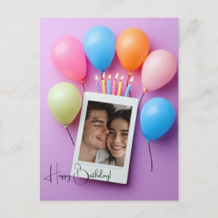 Tarjeta Polaroid personalizada de cumpleaños feliz