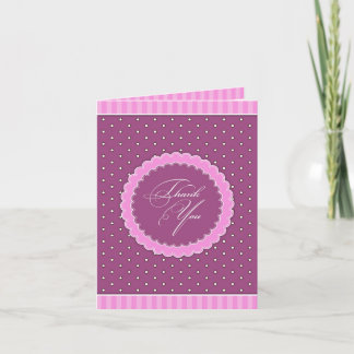 Tarjeta Polca Rosa Púrpura de Agradecimiento