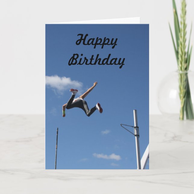 Tarjeta Pole Vaulter Happy Birday Card (Anverso)